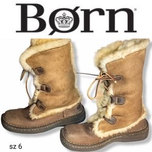 Born Leather Sherling Fur Lined Boots sz 6